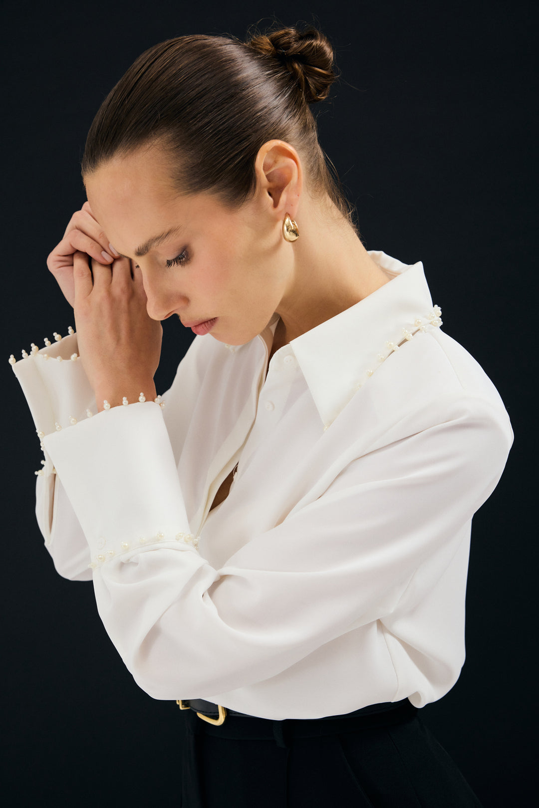 Sateen Chemise Brodée - Écru
