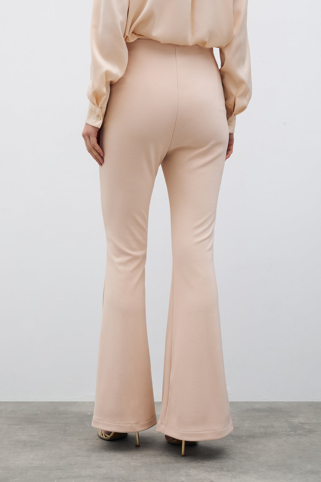 Sateen Pantalon Évasé Espagnol - Beige