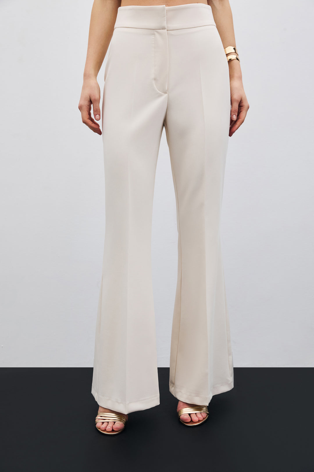 Sateen Pantalon Évasé Espagnol - Beige