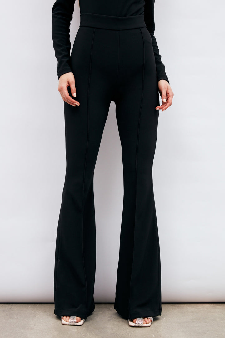 Sateen Pantalon évasé - Noir