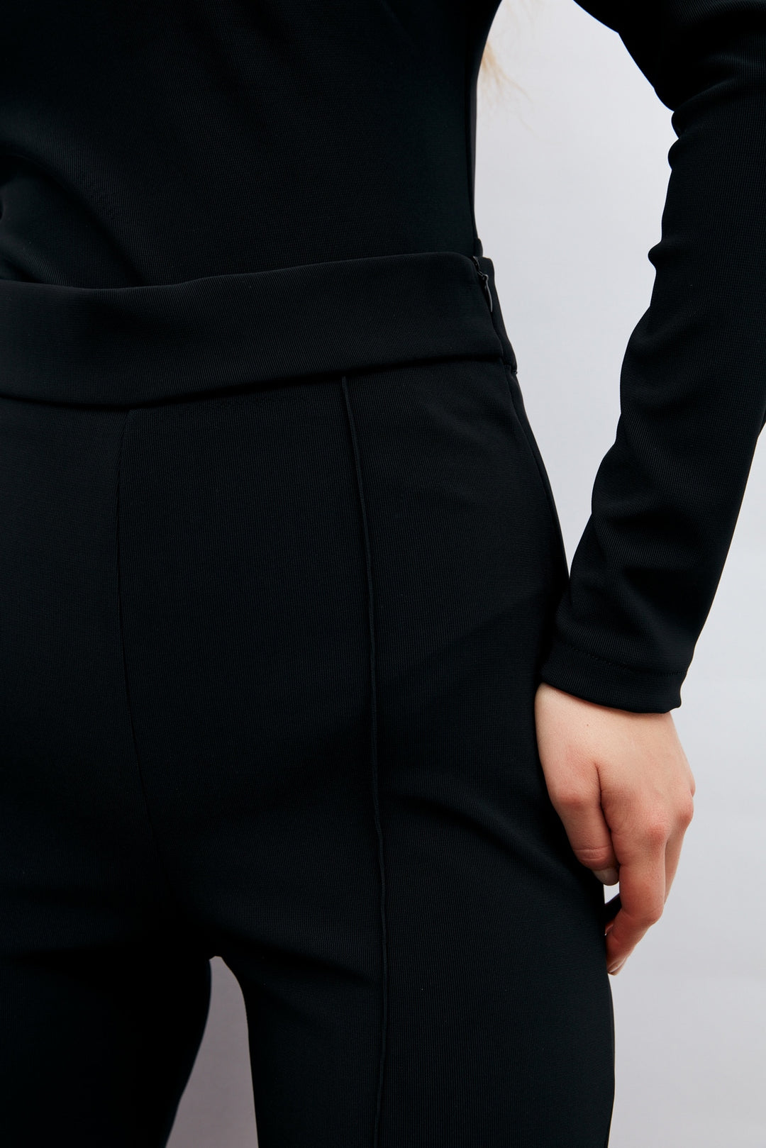 Sateen Pantalon évasé - Noir