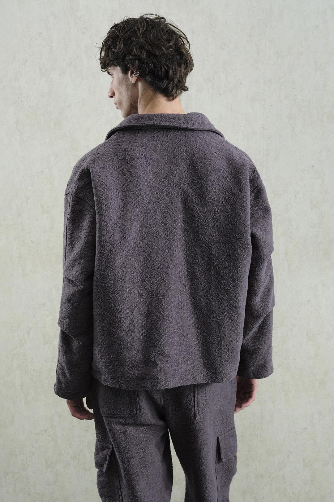 Giesto Veste grise à motif jacquard - Gris