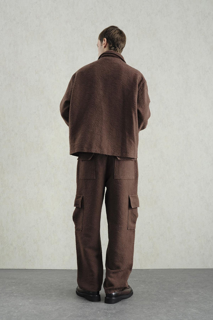 Giesto Veste marron à motif jacquard - Marron