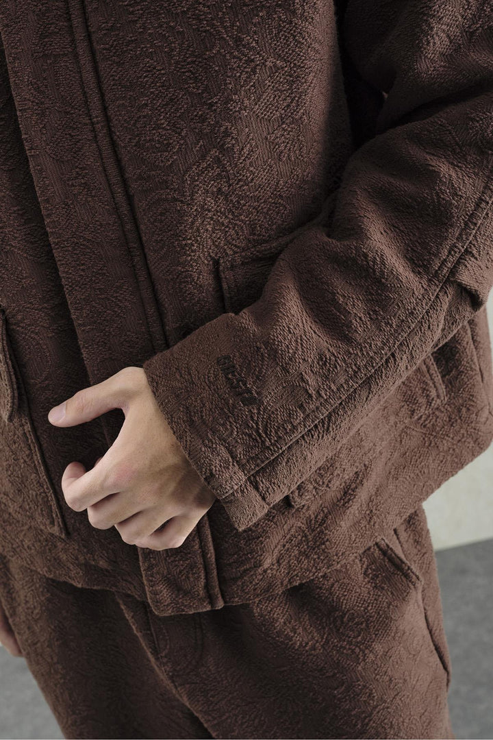 Giesto Veste marron à motif jacquard - Marron