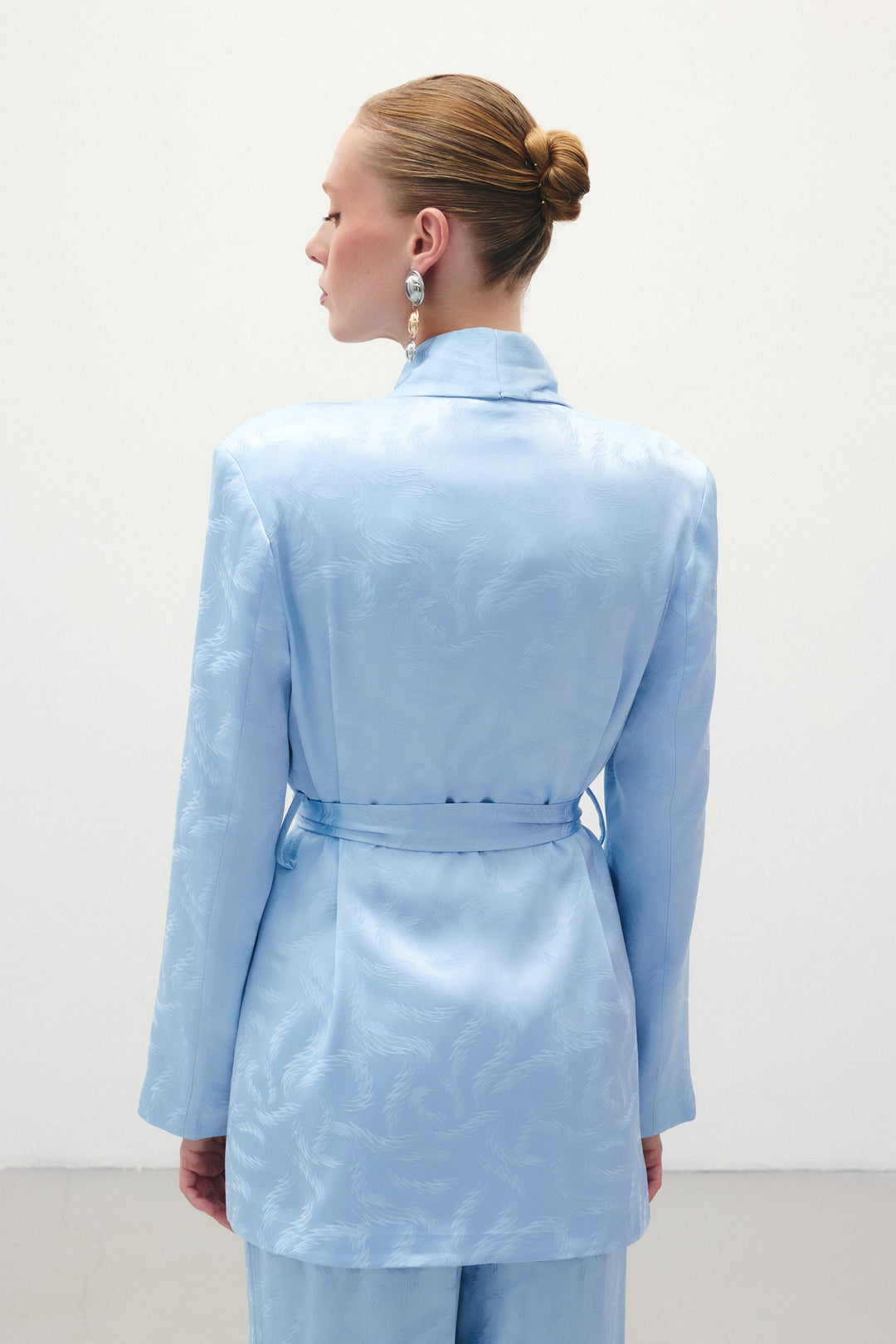 Sateen Veste en satin jacquard - Bleu