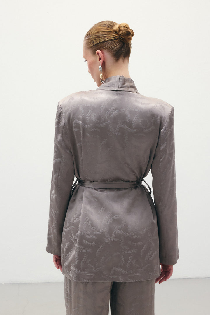 Sateen Veste en Satin Jacquard - Vison