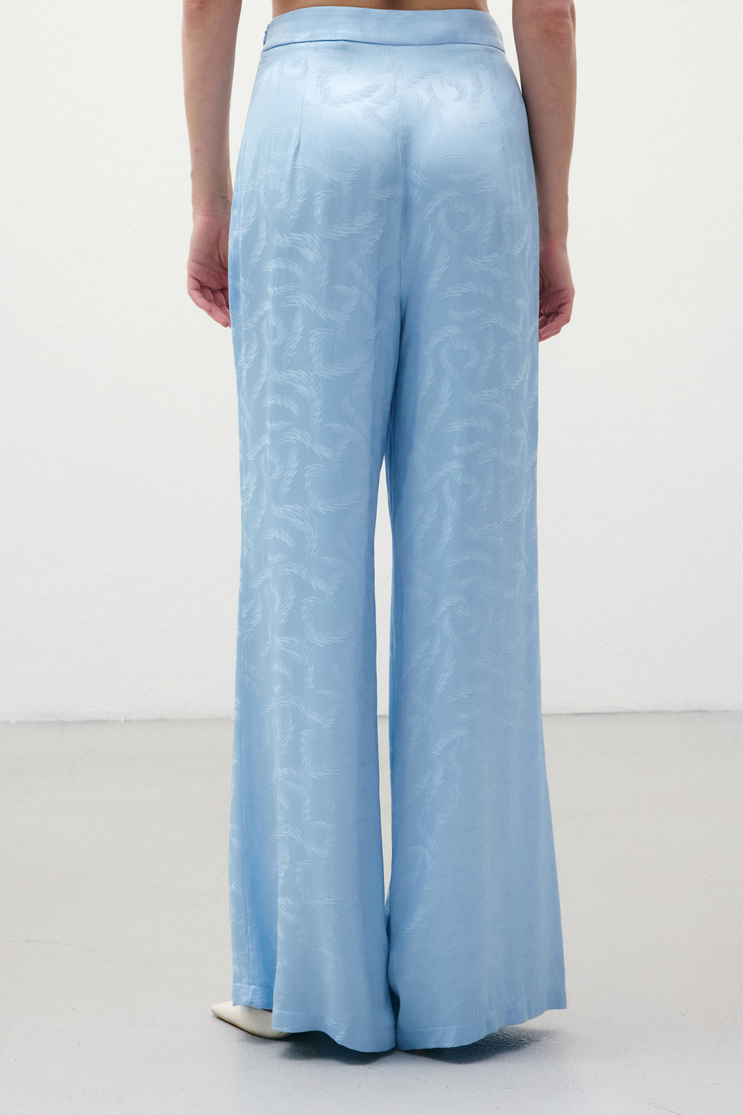 Sateen Pantalon en satin jacquard - Bleu