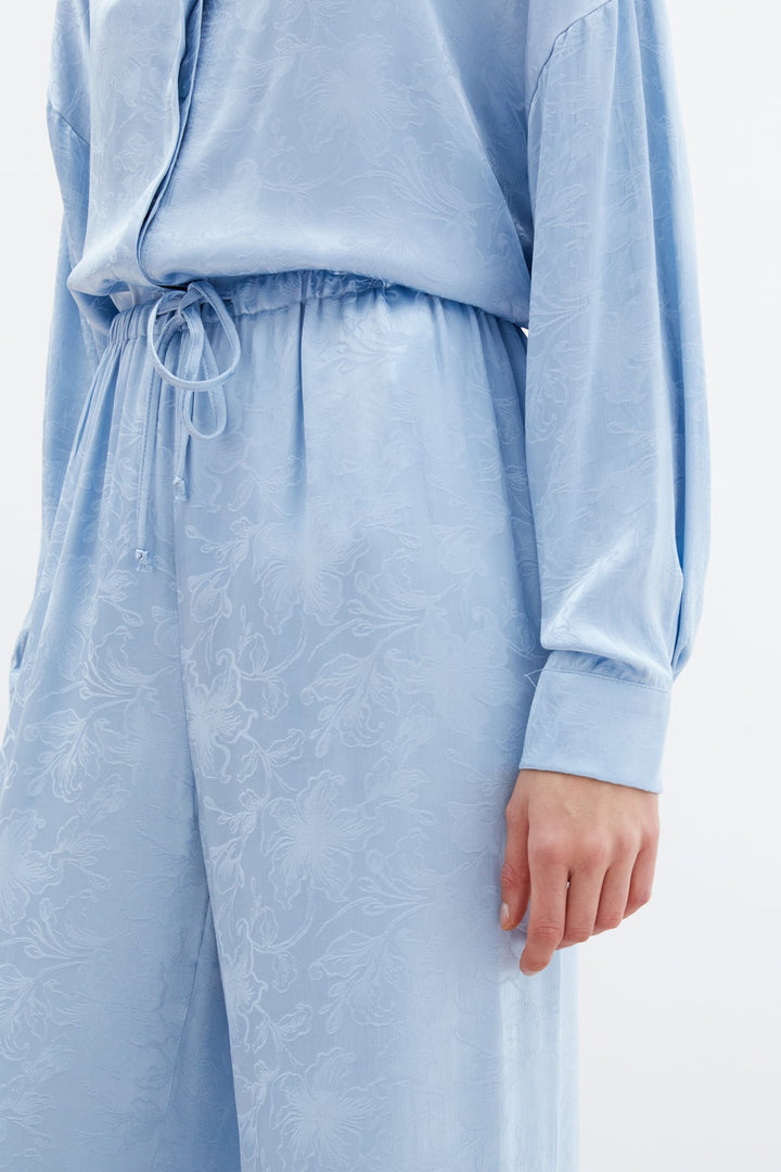 Sateen Pantalon en satin jacquard - bebe Bleu