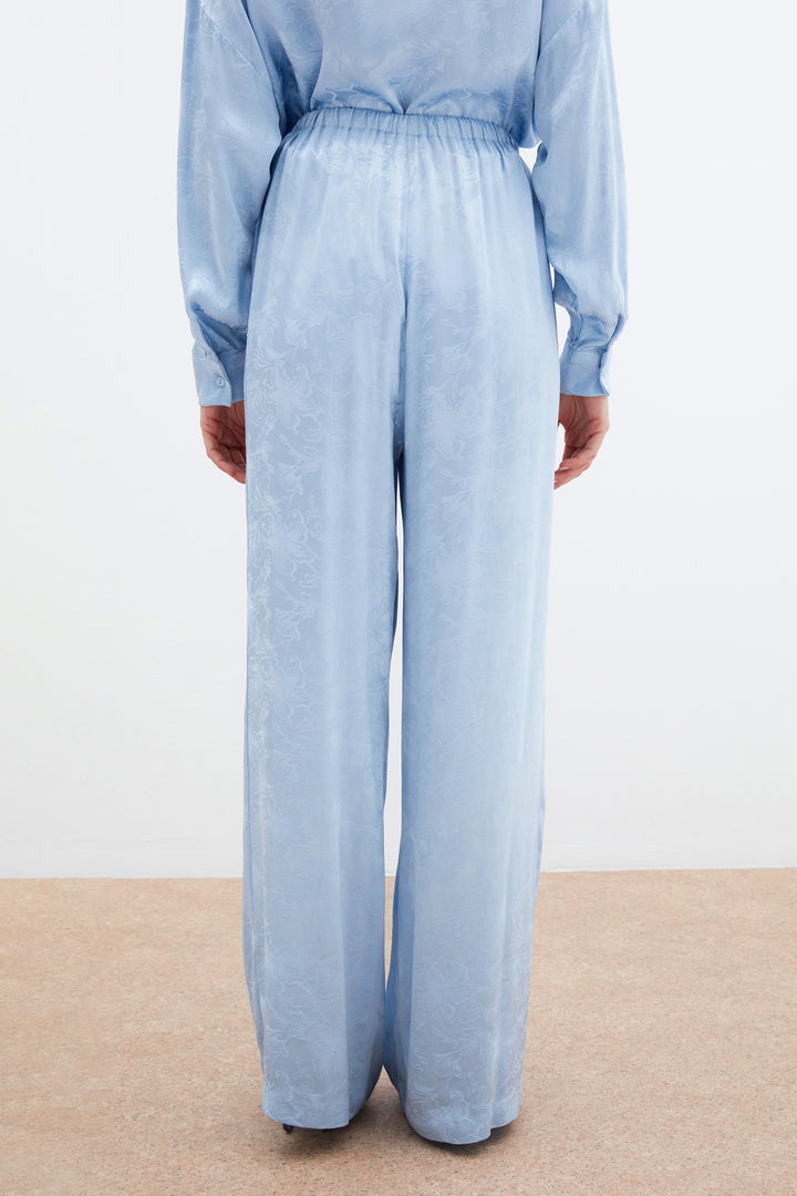 Sateen Pantalon en satin jacquard - bebe Bleu
