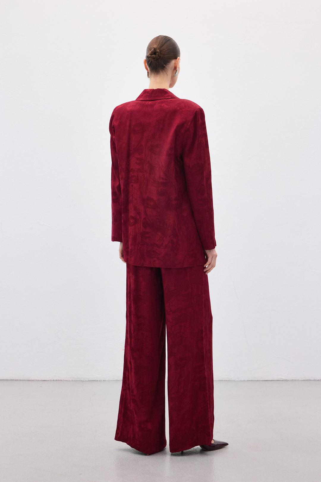 Sateen Veste longue jacquard - Bordeaux