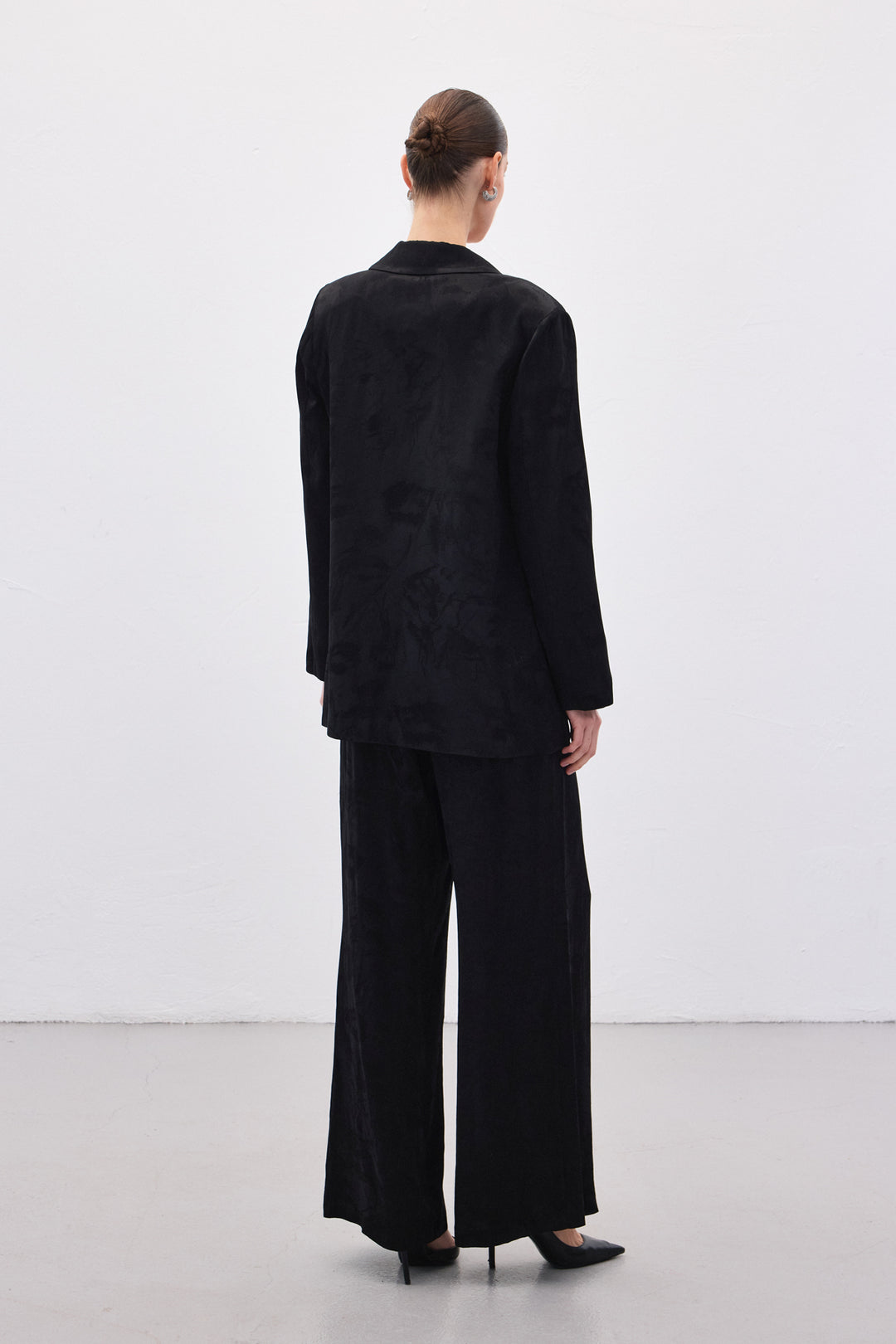 Sateen Veste longue jacquard - Noir