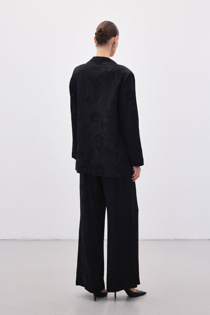 Sateen Veste longue jacquard - Noir