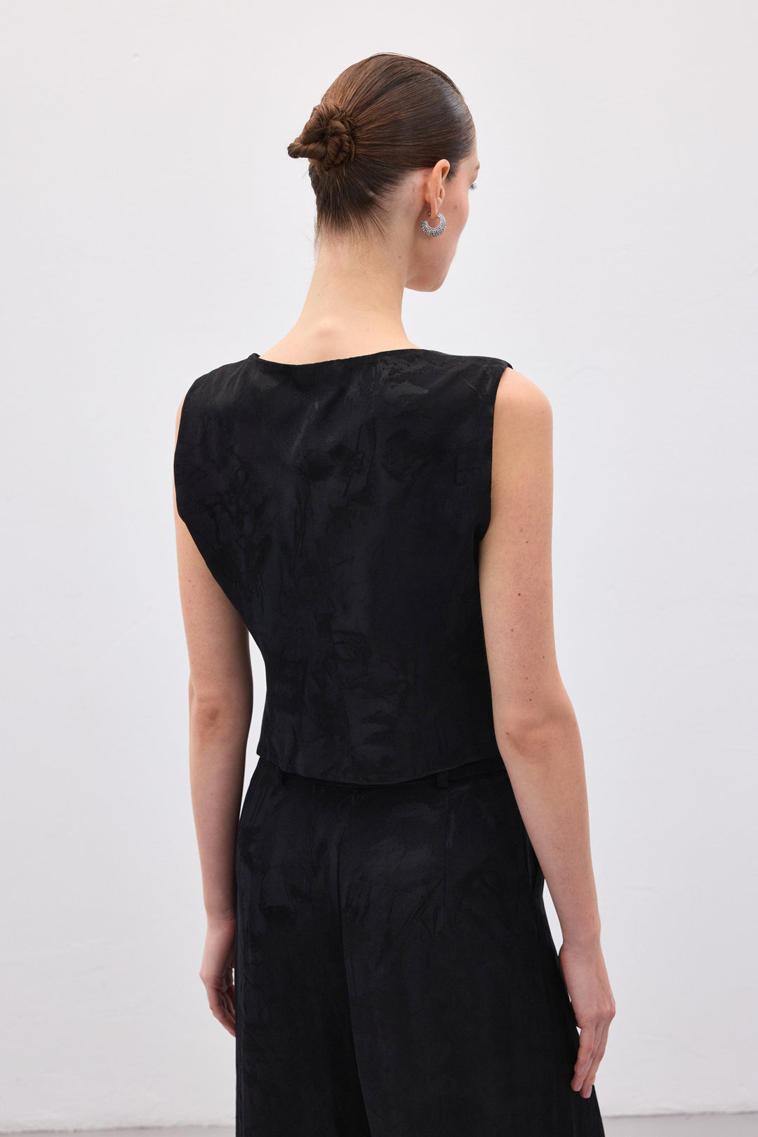 Sateen Gilet jacquard - Noir