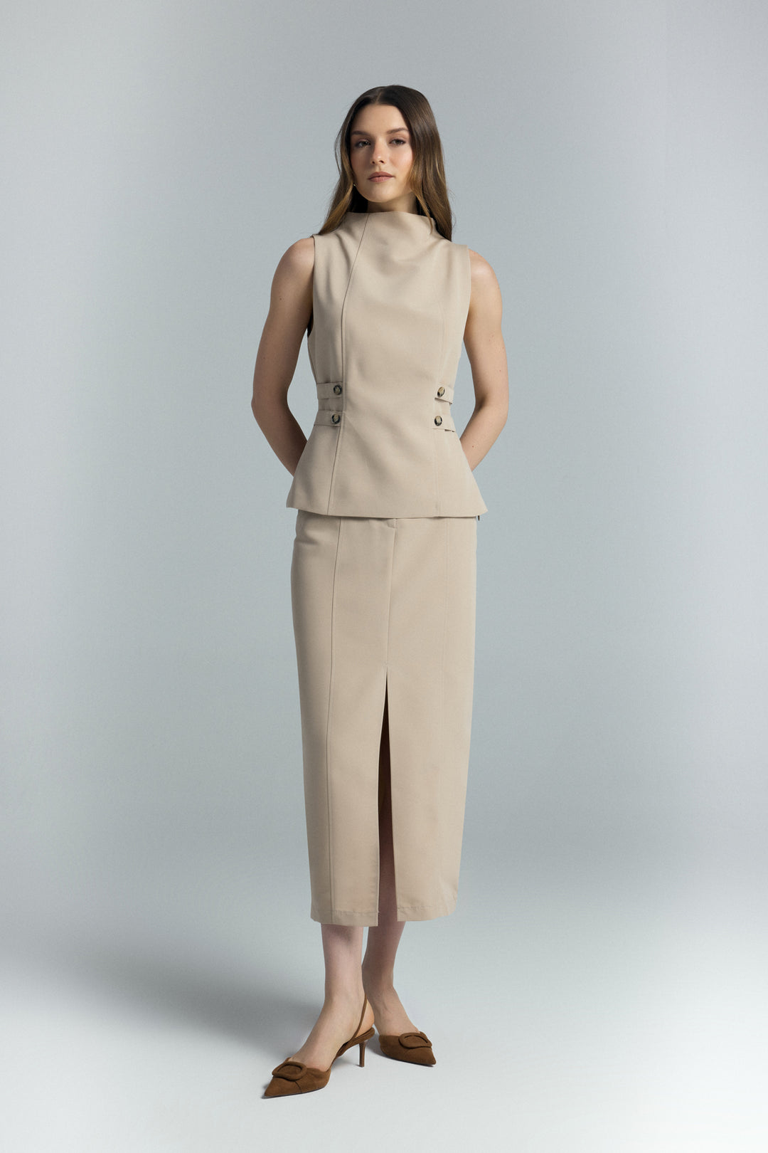 Sateen Blouse Jessi - camel