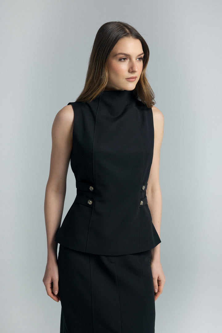 Sateen Blouse Jessi - Noir