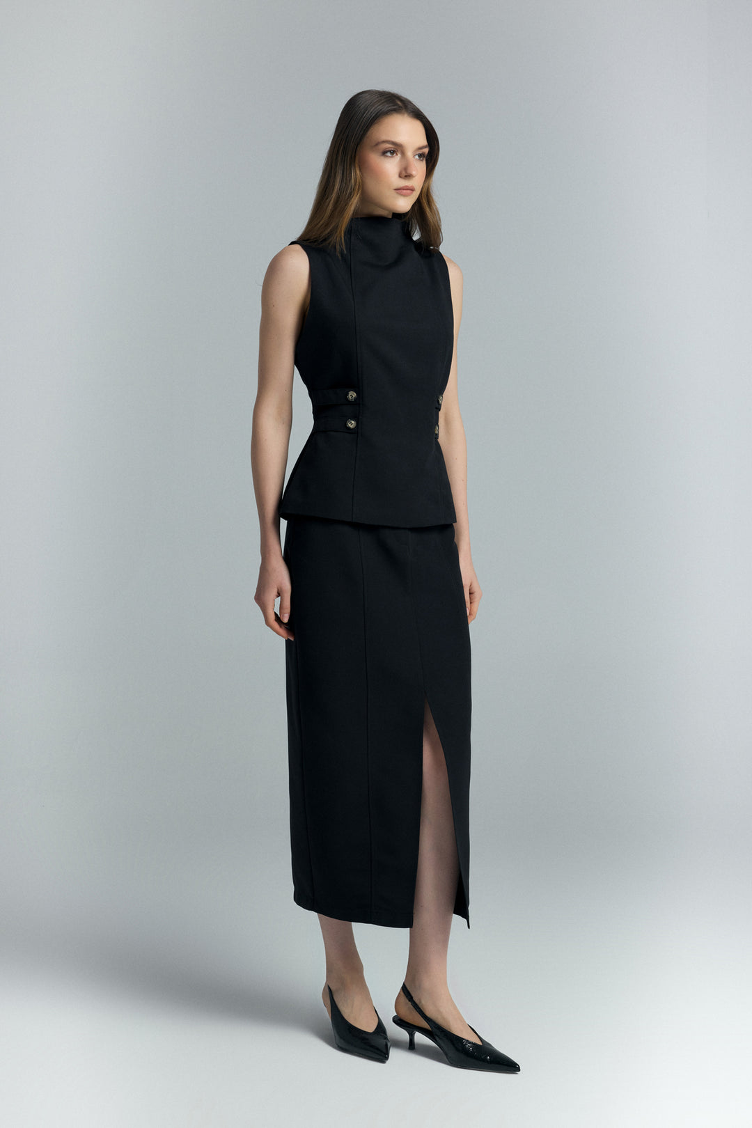 Sateen Blouse Jessi - Noir
