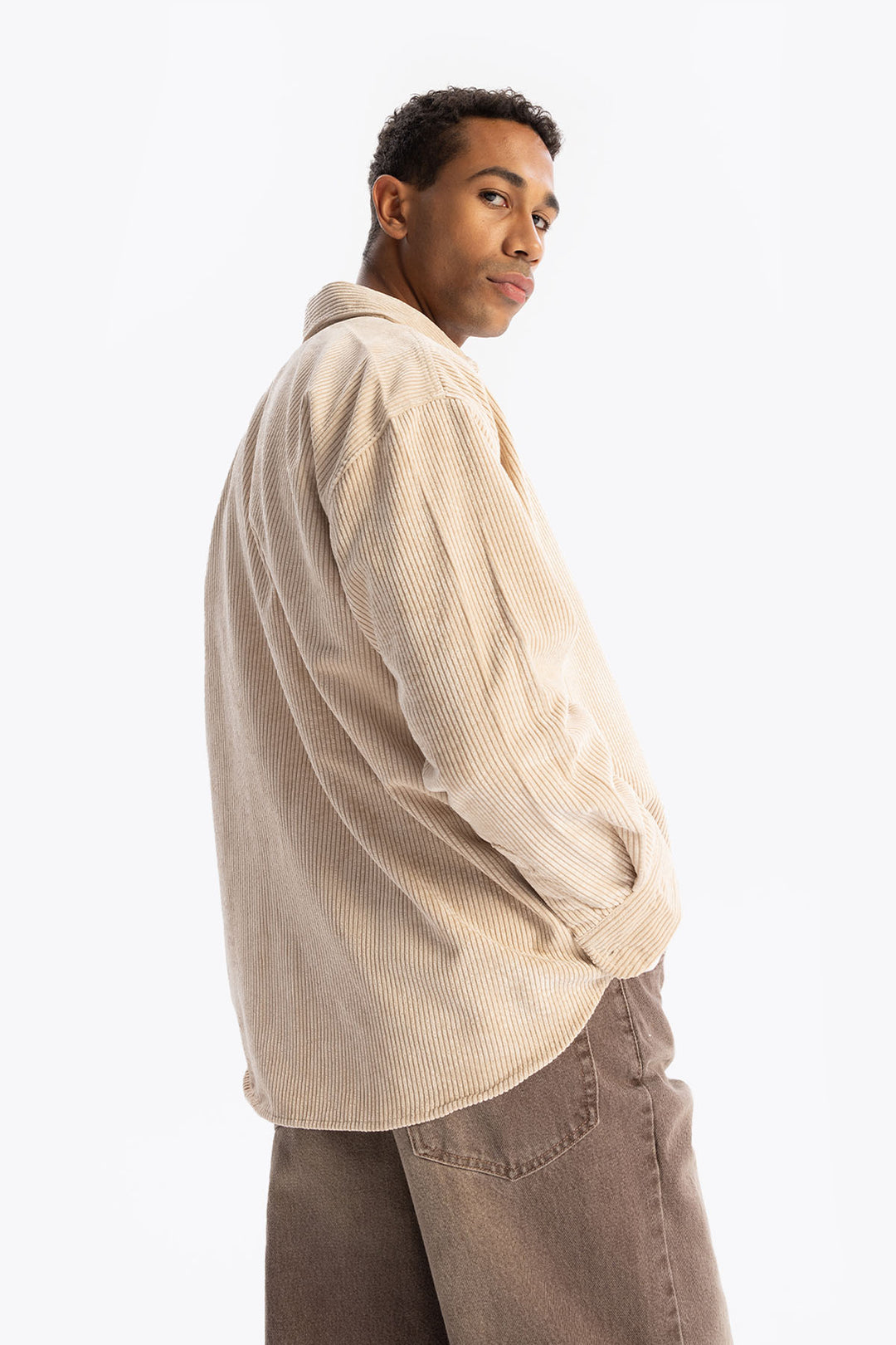 Giesto Chemise en Velours - Beige