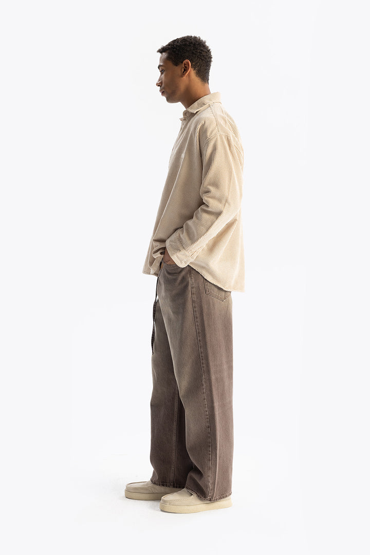 Giesto Chemise en Velours - Beige