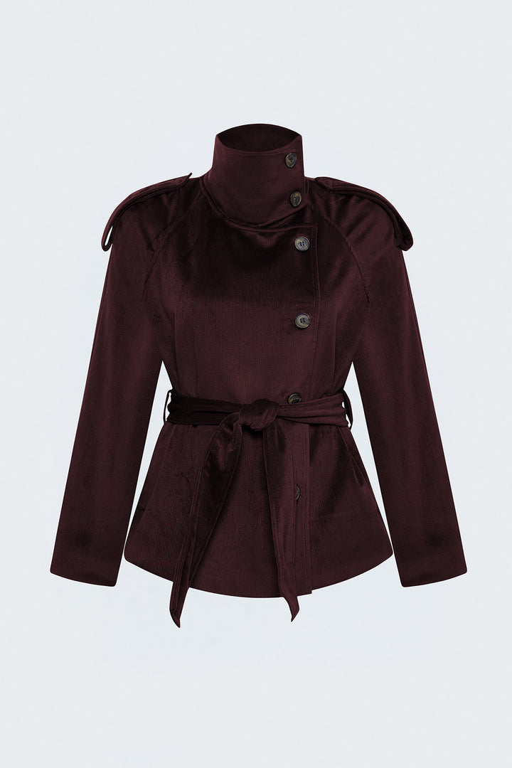 Sateen Veste courte en velours - Bordeaux