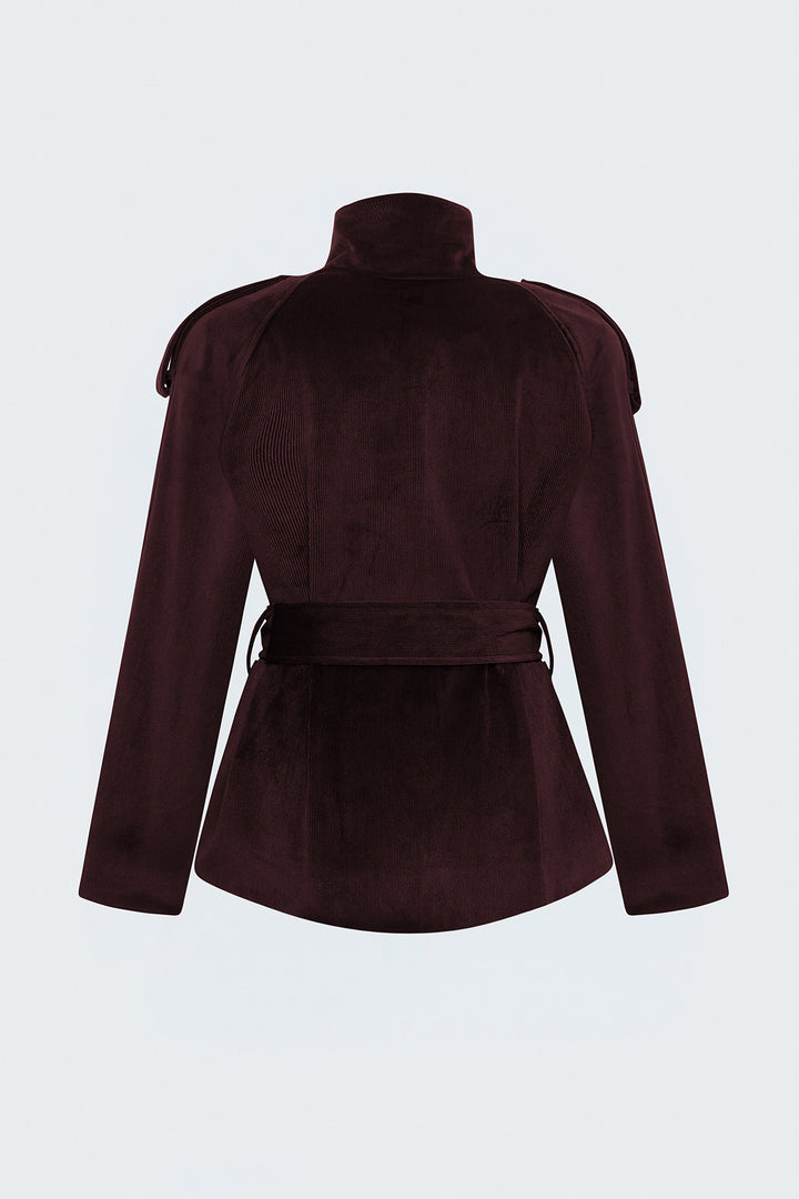Sateen Veste courte en velours - Bordeaux
