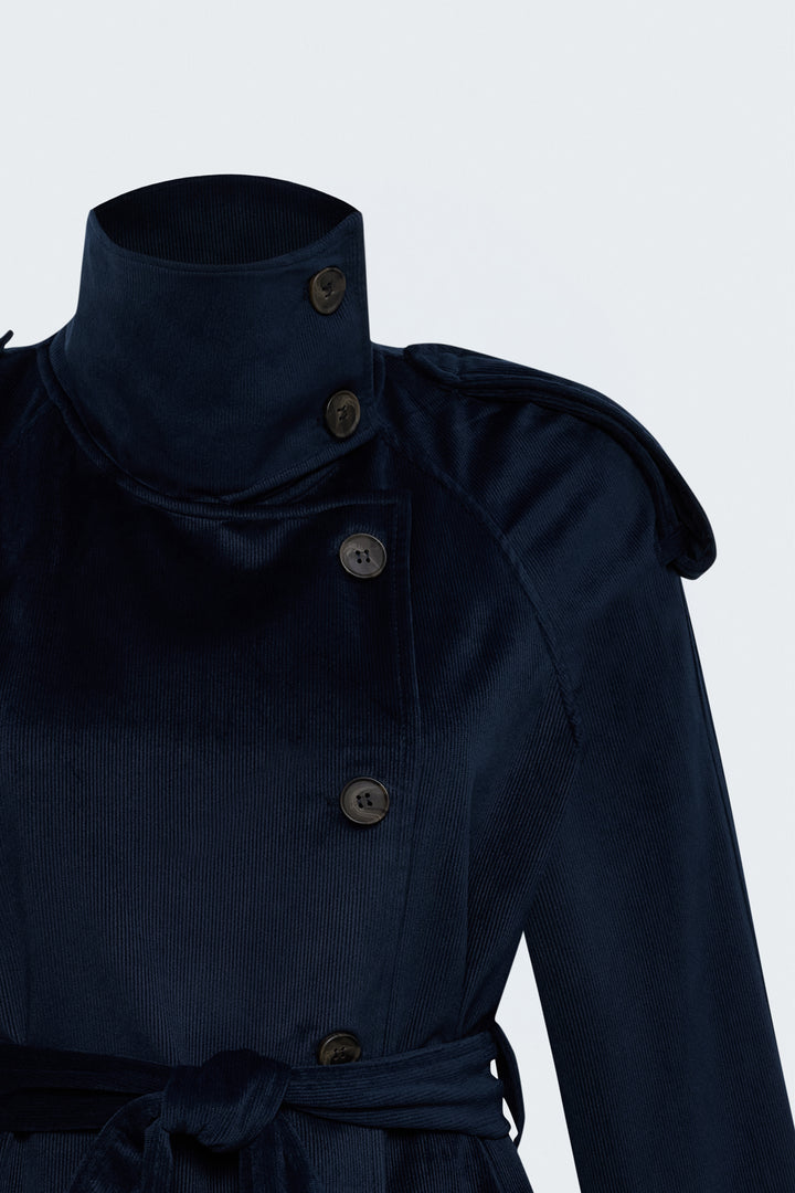 Sateen Veste courte en velours - Bleu marine