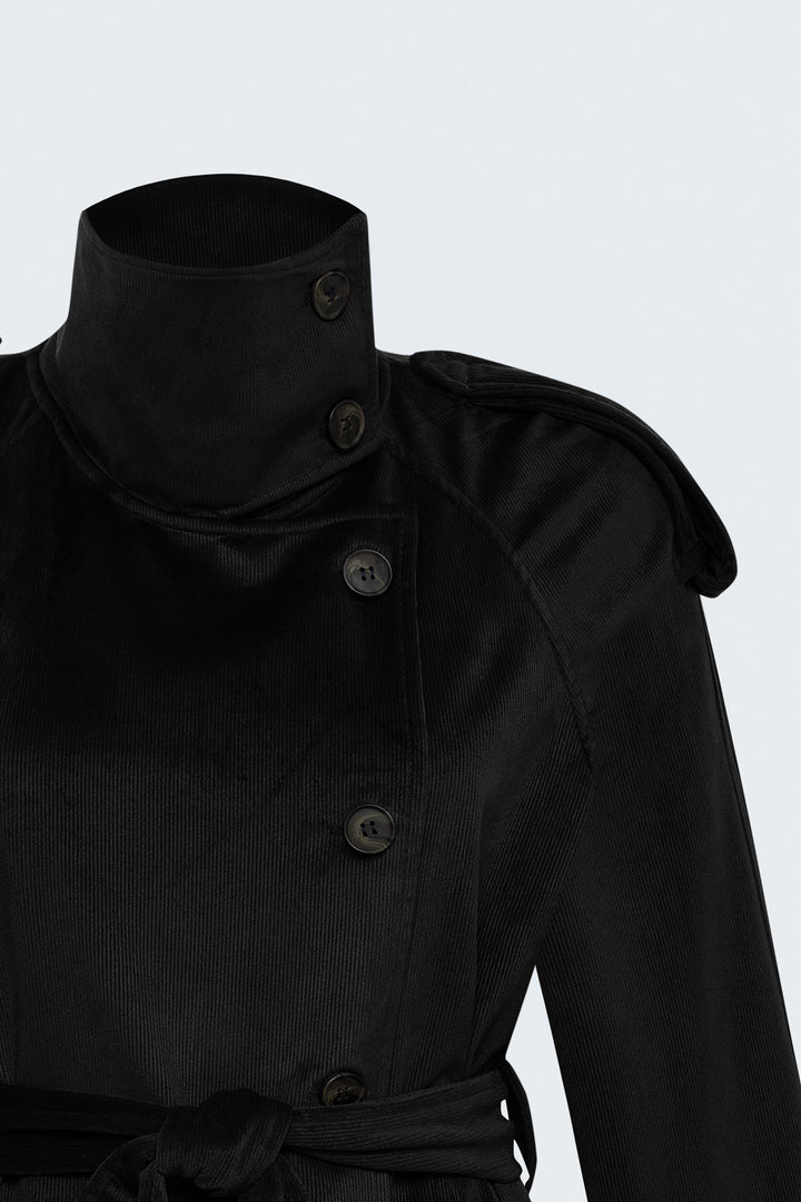 Sateen Veste courte en velours - Noir