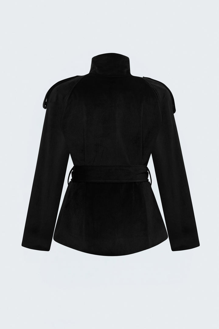 Sateen Veste courte en velours - Noir