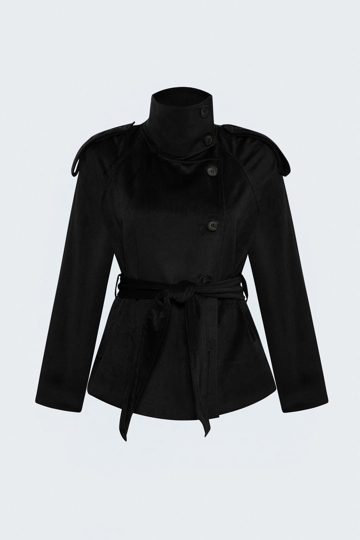 Sateen Veste courte en velours - Noir