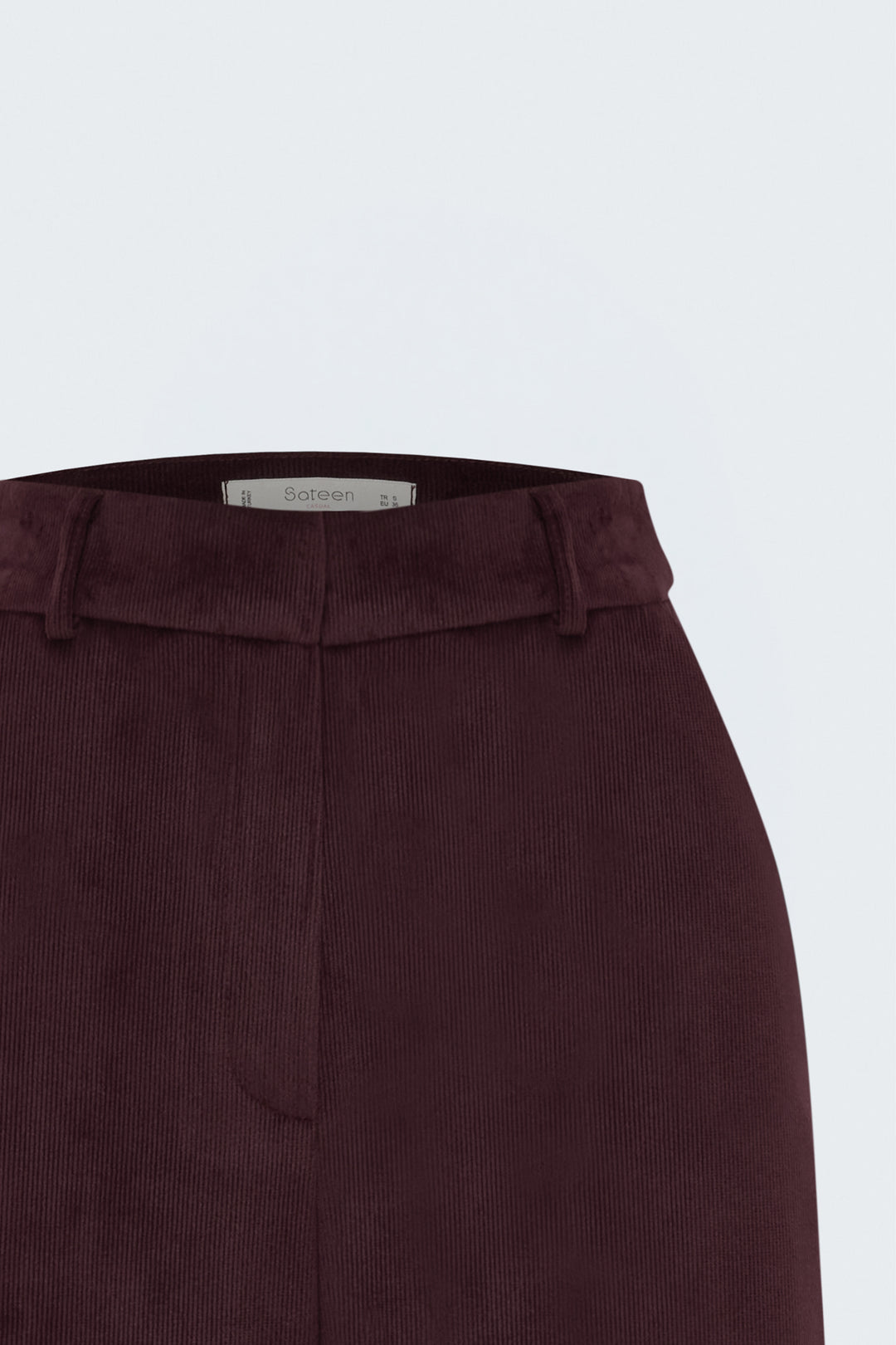 Sateen Pantalon en velours - Bordeaux