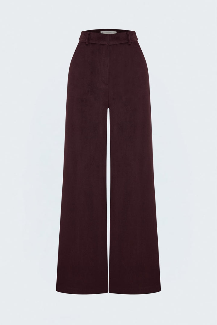 Sateen Pantalon en velours - Bordeaux
