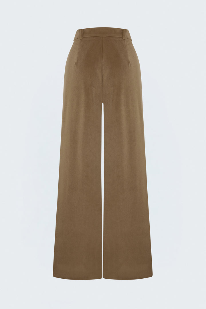 Sateen Pantalon en velours - camel