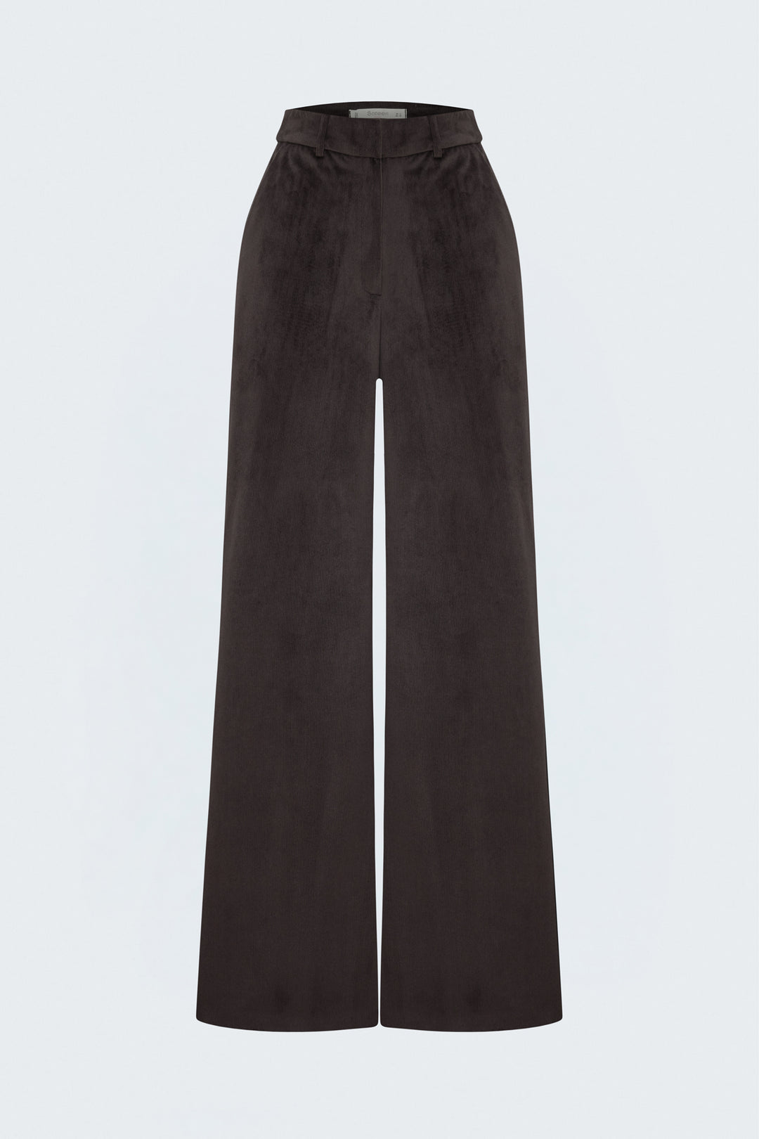 Sateen Pantalon en velours - Marron