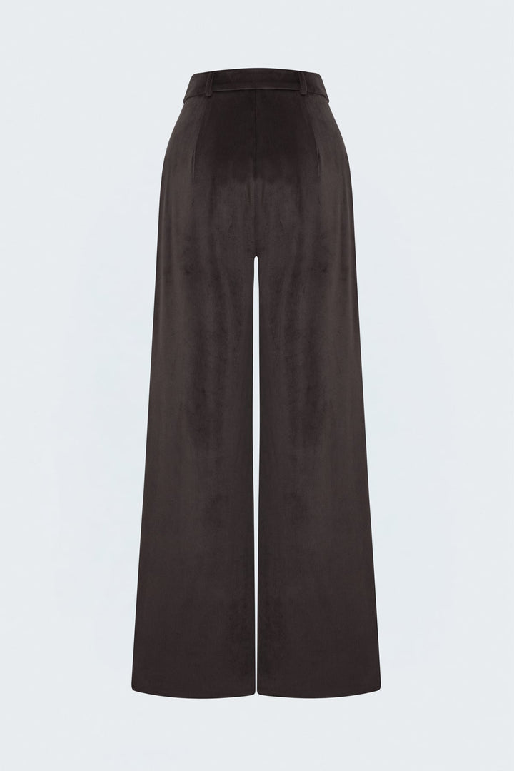 Sateen Pantalon en velours - Marron