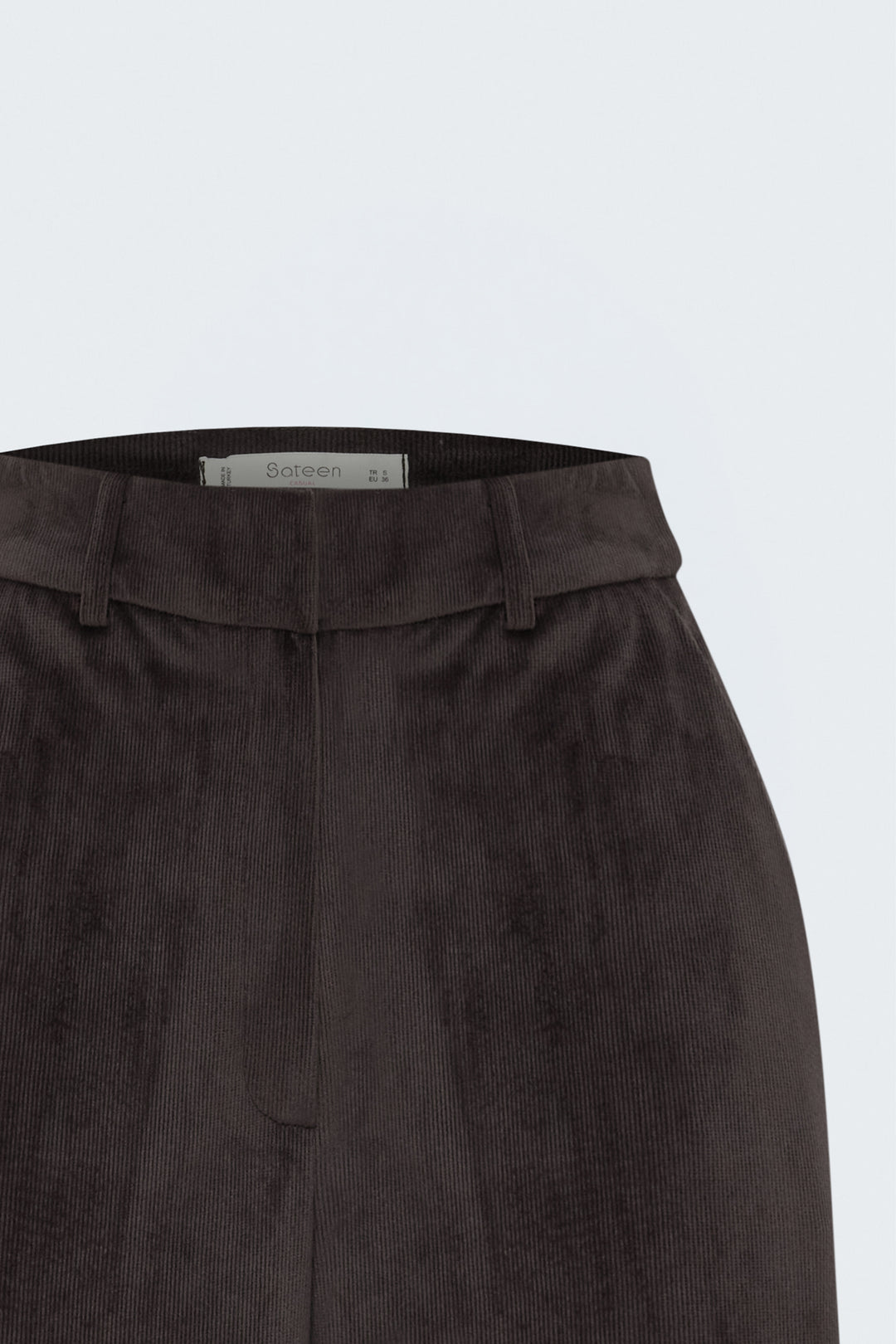 Sateen Pantalon en velours - Marron