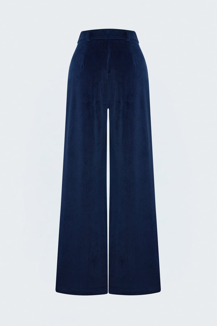 Sateen Pantalon en velours - Bleu marine