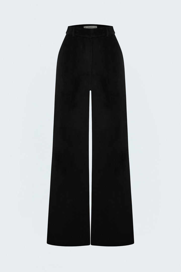 Sateen Pantalon en velours - Noir