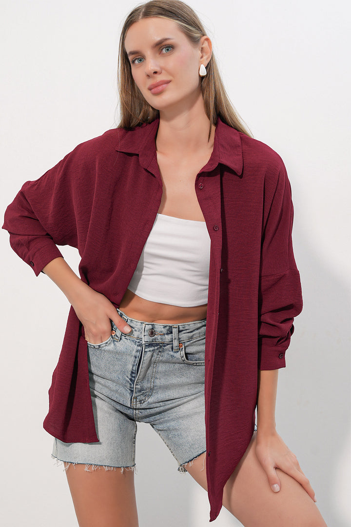 Bigdart Chemise Oversize Aerobin Femme 20402 - Bordeaux