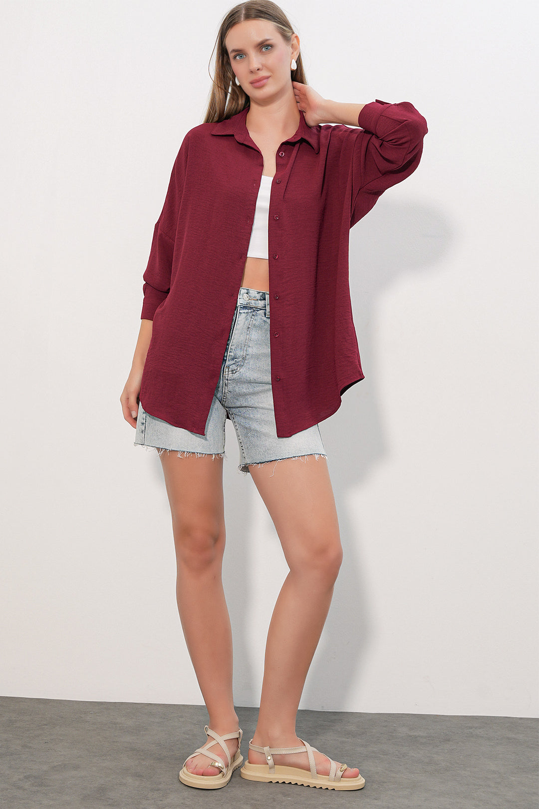Bigdart Chemise Oversize Aerobin Femme 20402 - Bordeaux