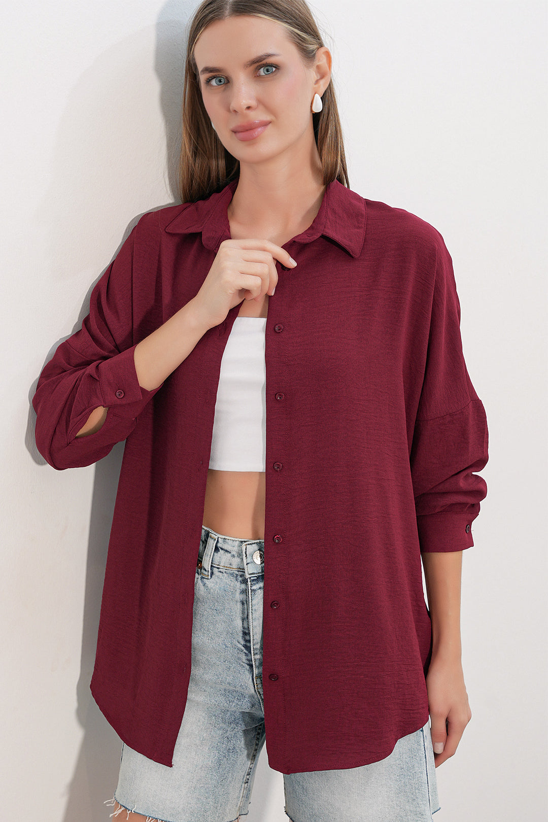 Bigdart Chemise Oversize Aerobin Femme 20402 - Bordeaux