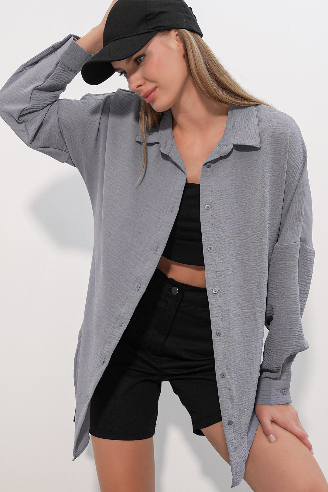 Bigdart Chemise Oversize Aerobin Femme 20402 - Gris