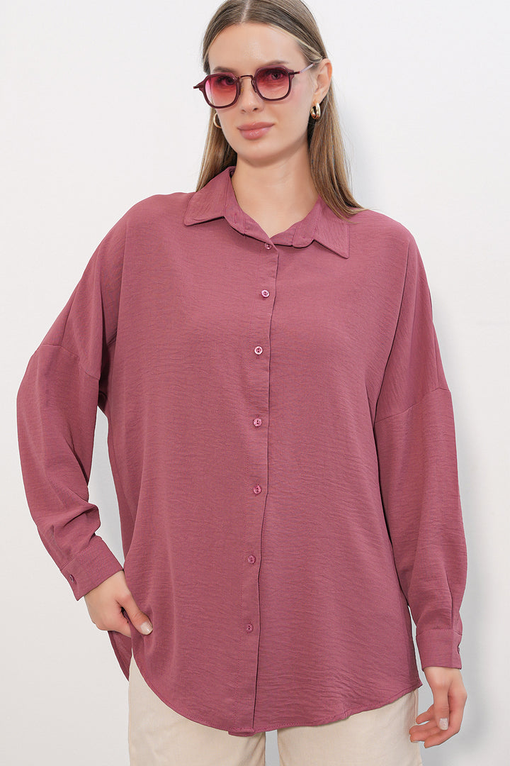 Bigdart Chemise Oversize Aerobin Femme 20402 - gül kurusu