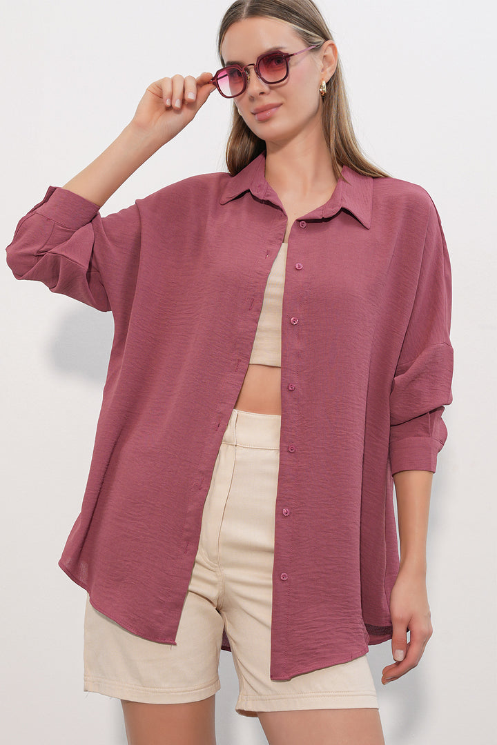 Bigdart Chemise Oversize Aerobin Femme 20402 - gül kurusu