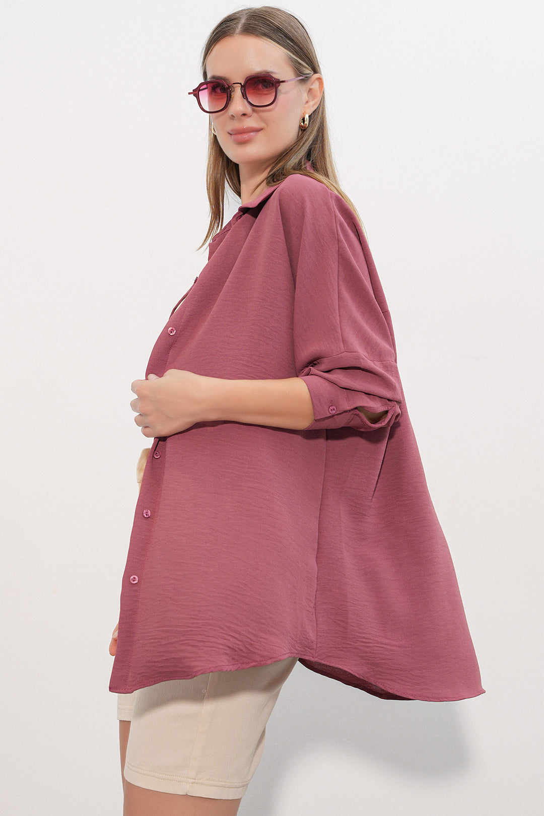 Bigdart Chemise Oversize Aerobin Femme 20402 - gül kurusu