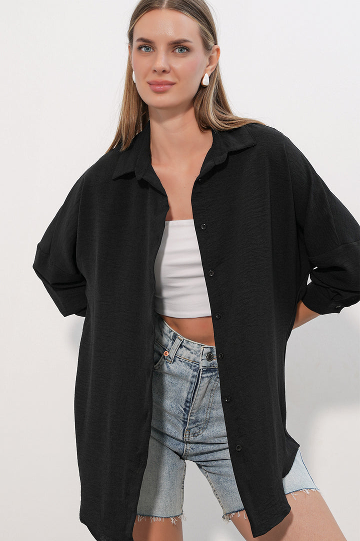 Bigdart Chemise Oversize Aerobin Femme 20402 - Noir