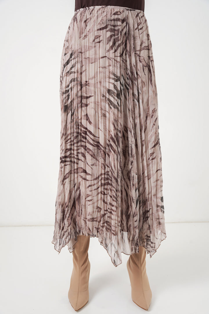 Bigdart Jupe en chiffon à coupe asymétrique pour femme 8056 - Beige
