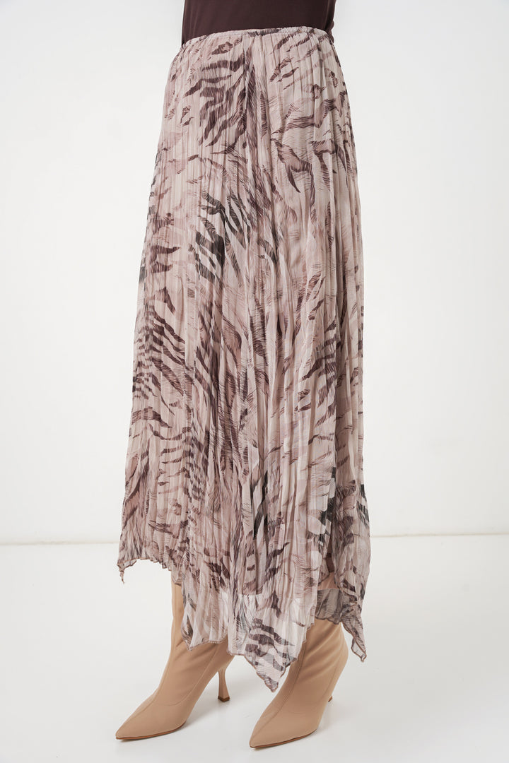 Bigdart Jupe en chiffon à coupe asymétrique pour femme 8056 - Beige