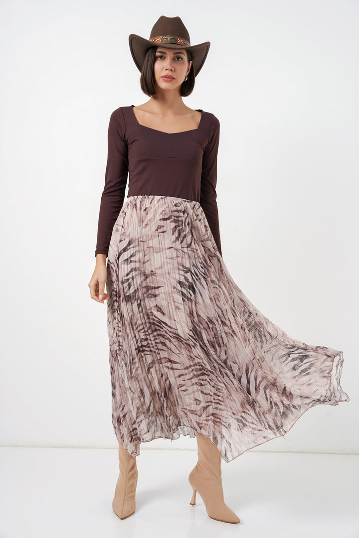Bigdart Jupe en chiffon à coupe asymétrique pour femme 8056 - Beige