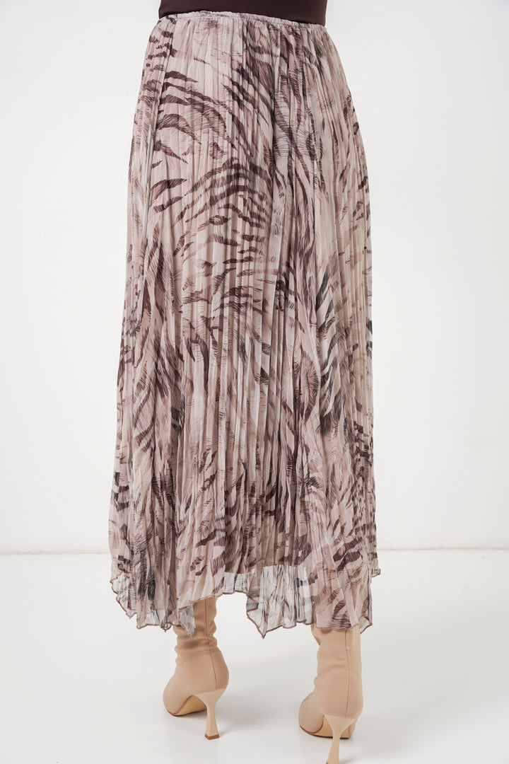 Bigdart Jupe en chiffon à coupe asymétrique pour femme 8056 - Beige