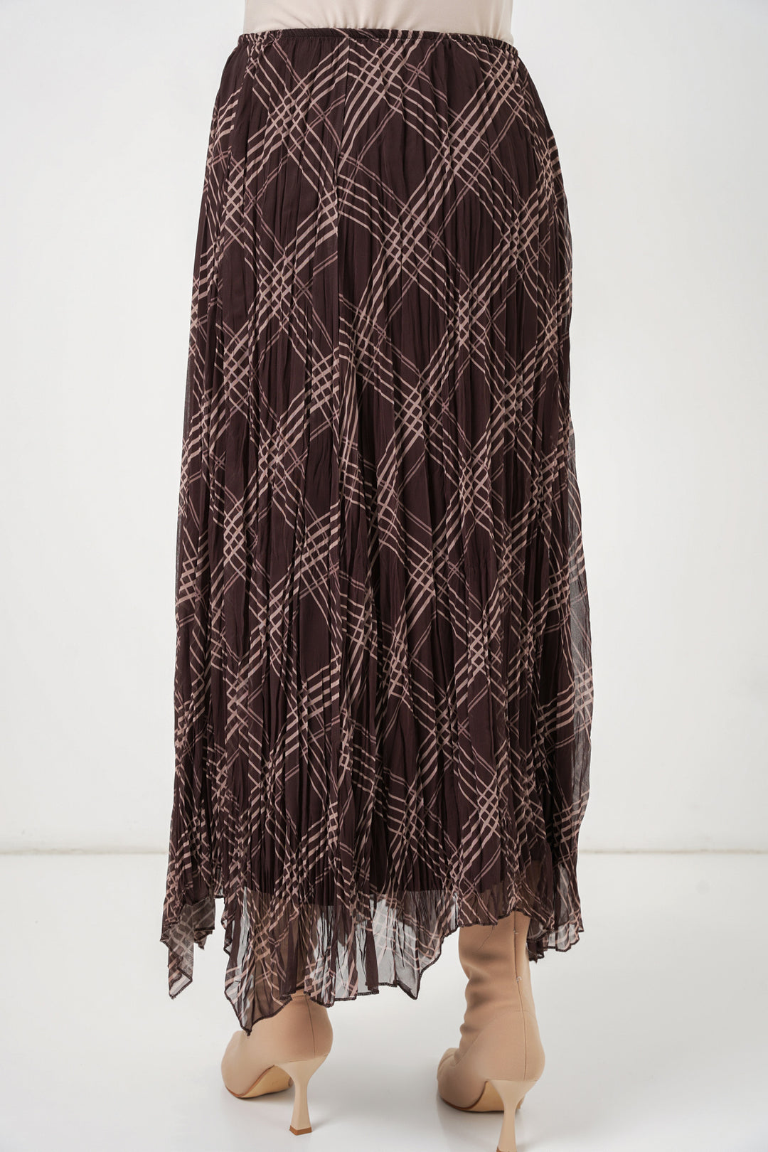 Bigdart Jupe en chiffon asymétrique pour femme 8056 - Marron