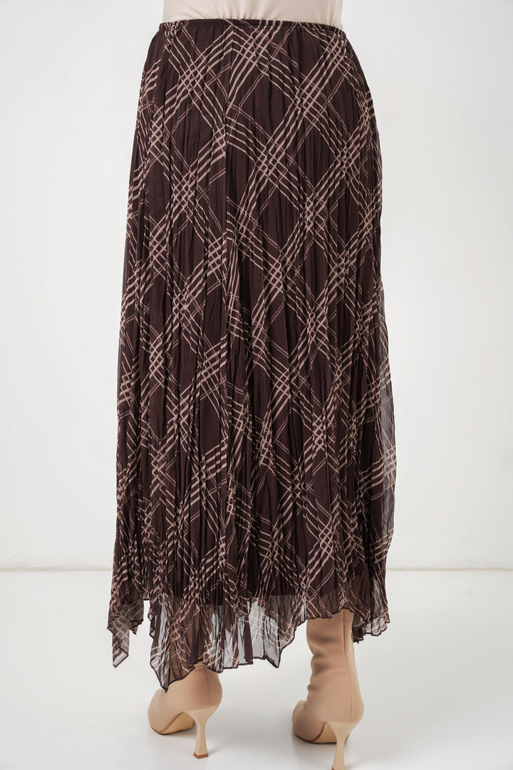 Bigdart Jupe en chiffon asymétrique pour femme 8056 - Marron